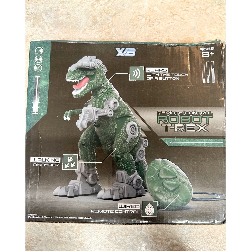 XB Remote Control Robot T-Rex Wired Fossil‎ Remote Walking Roaring Dinosaur Toy